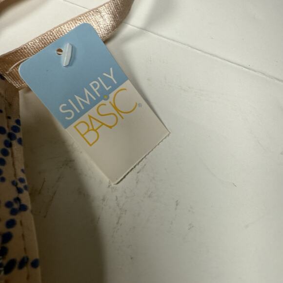 Simply Basic Plunge Bra 42B Nude with Blue Dot Grid Print Padded Underwire NWT - Picture 7 of 8